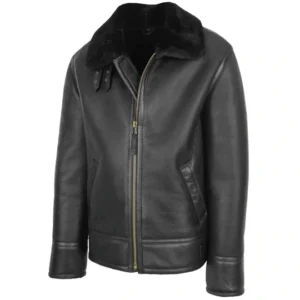 Black B3 Aviator Bomber Leather Jacket