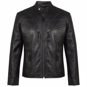 Men’s Black Biker Leather Jacket