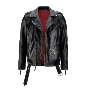 Men’s Black Double Rider Vintage Moto Leather Jacket