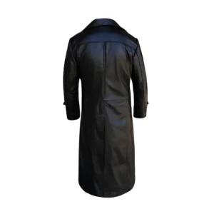 Men’s Black Leather Duster Trench Coat