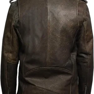 Men’s Brown Belted Motorcycle Leather Jacket