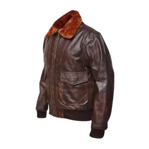 Men’s Distressed Brown Vintage Goatskin Leather Jacket