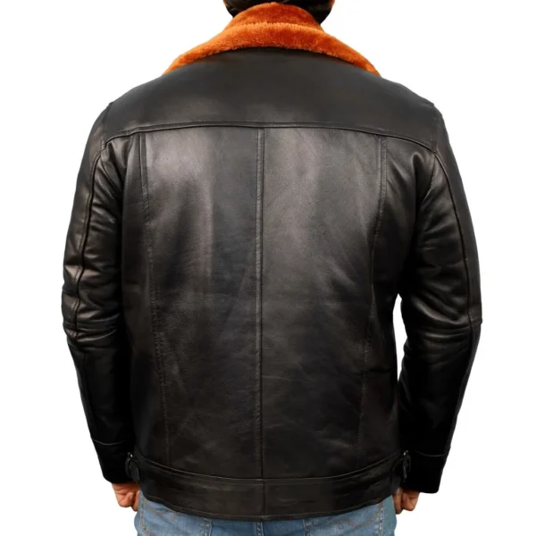 Mens-Black-Aviator-Bomber-Fur-Shearling-Sheepskin-Leather-Jacket-2