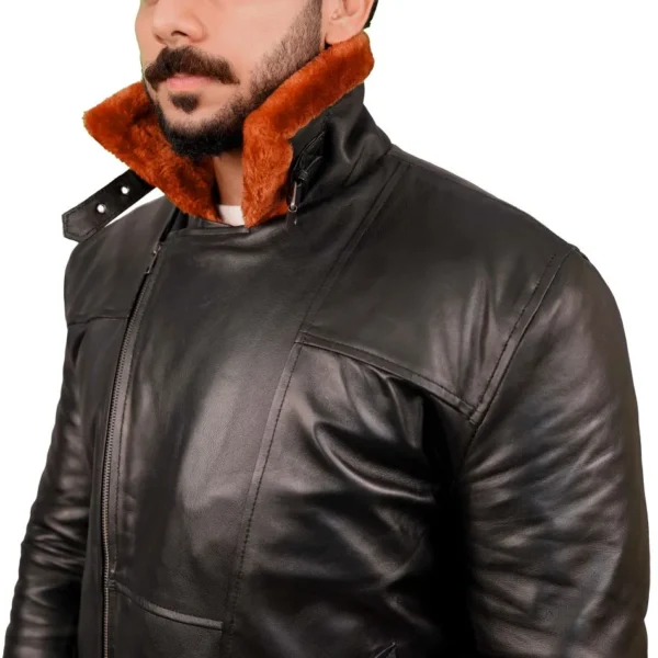 Mens-Black-Aviator-Bomber-Fur-Shearling-Sheepskin-Leather-Jacket-4