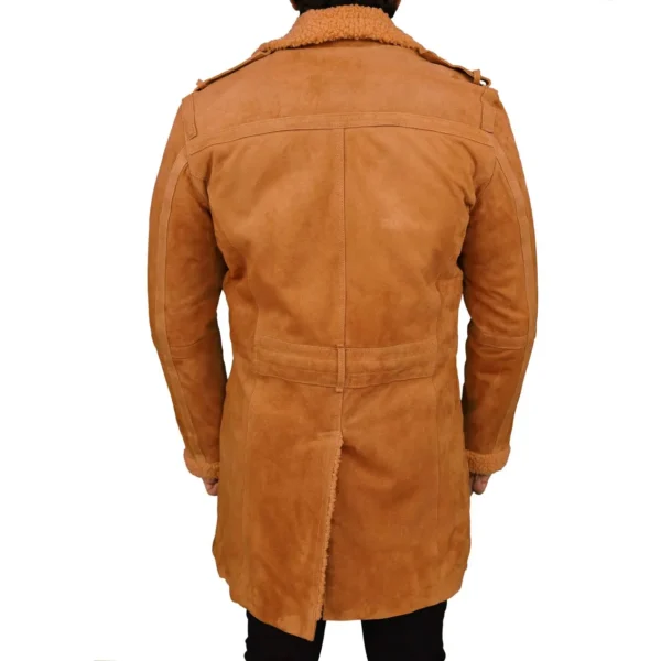 Mens-Brown-Shearling-Sheepskin-Leather-Pea-Coat-3