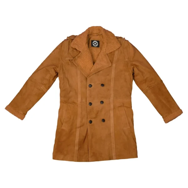 Mens-Brown-Shearling-Sheepskin-Leather-Pea-Coat-5