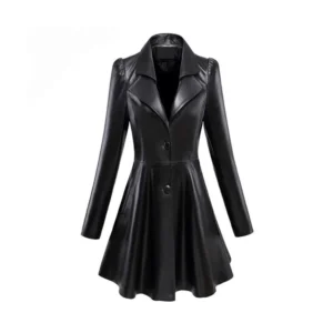 Women’s Black Leather Coat