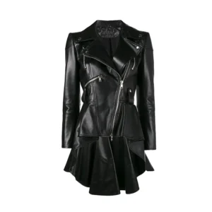 Women’s Black Takitop Leather Coat