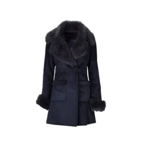 Women’s Black Winter Shearling Leather Coat