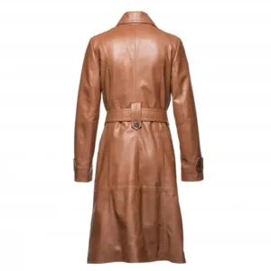 Women’s Brown Leather Trench Coat