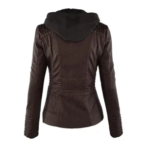 Women’s Hooded Leather Jacket