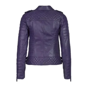 Women’s Purple Motorcycle Leather Jacket