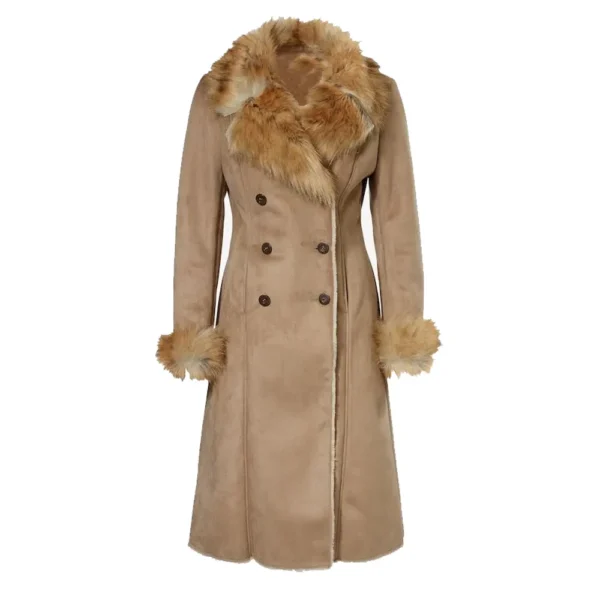 Women Shearling Winter Leather Coat product image from front