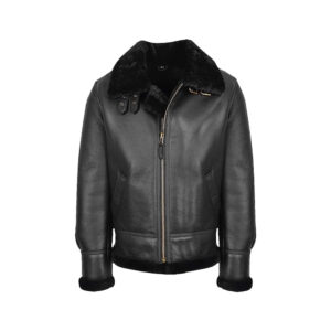 Black B3 Bomber Leather Jacket