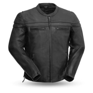 Men’s Black Biker Cowhide Leather Jacket