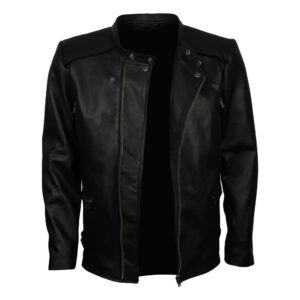 Men’s Black Cafe Racer Leather Jacket