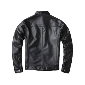 Men’s Black Cowhide Motorcycle Leather Jacket