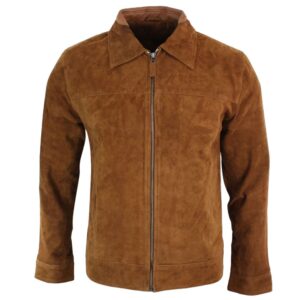 Men’s Brown Biker Suede Leather Jacket