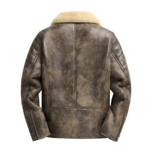 Men’s Brown Winter Fur Shearling Leather Jacket