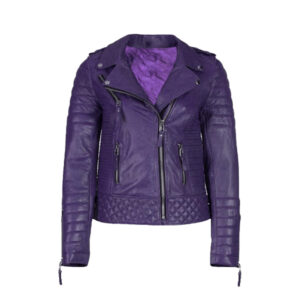 Women’s Purple Motorcycle Leather Jacket