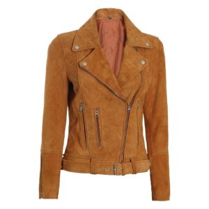 Women’s Brown Suede Moto Jacket