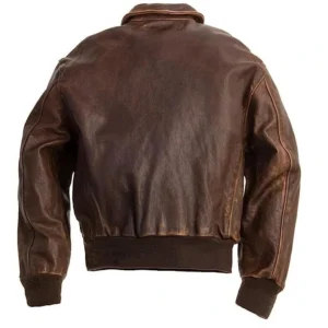 Aviator A2 Distressed Brown Cowhide Leather Bomber Jacket