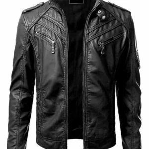 Men’s Biker Lambskin Leather Jacket