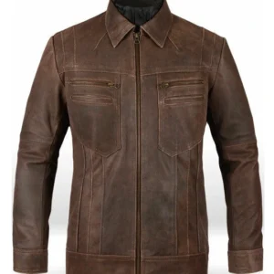 Men’s Brown Lambskin Biker Leather Jacket