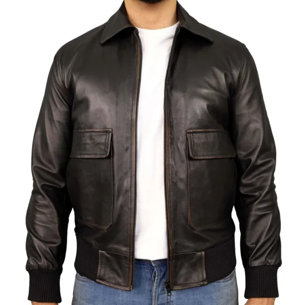 Mens-Black-A2-Aviator-Retro-Leather-Jacket-1