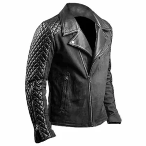 Men’s Stylish Cafe Racer Black Leather Jacket