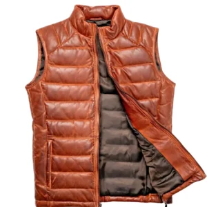 Men’s Lambskin Puffer Quilted Leather Vest