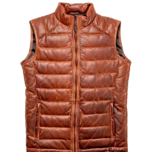 Men’s Lambskin Puffer Quilted Leather Vest