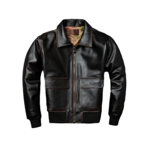 Men’s Black A2 Aviator Retro Leather Jacket