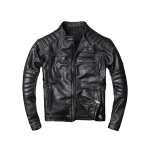 Men’s Cafe Racer Sheepskin Leather Jacket