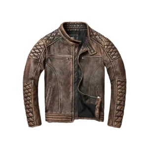 Men’s Vintage Cafe Racer Leather Jacket