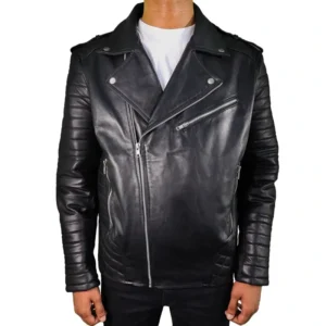 Men’s Quilted Biker Leather Jacket