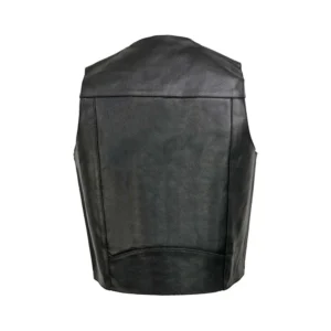 Men’s Black Motorcycle Leather Vest
