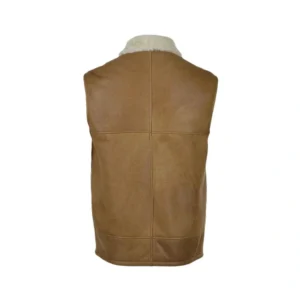 Men’s Fur Shearling Brown Leather Vest