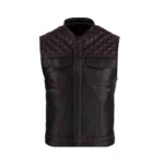 Men's Quilted Leather Biker Vest