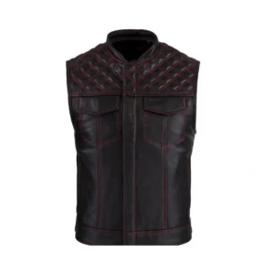 Men’s Quilted Leather Biker Vest