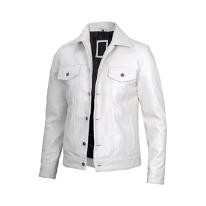 Men’s White Lambskin Leather Jacket